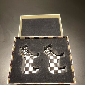 MacKenzie-Childs Checkered Cow Salt & Pepper Set